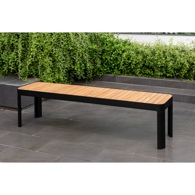 Latitude Run® Brix Outdoor Patio 100% FSC Teak Wood Bench - Seats